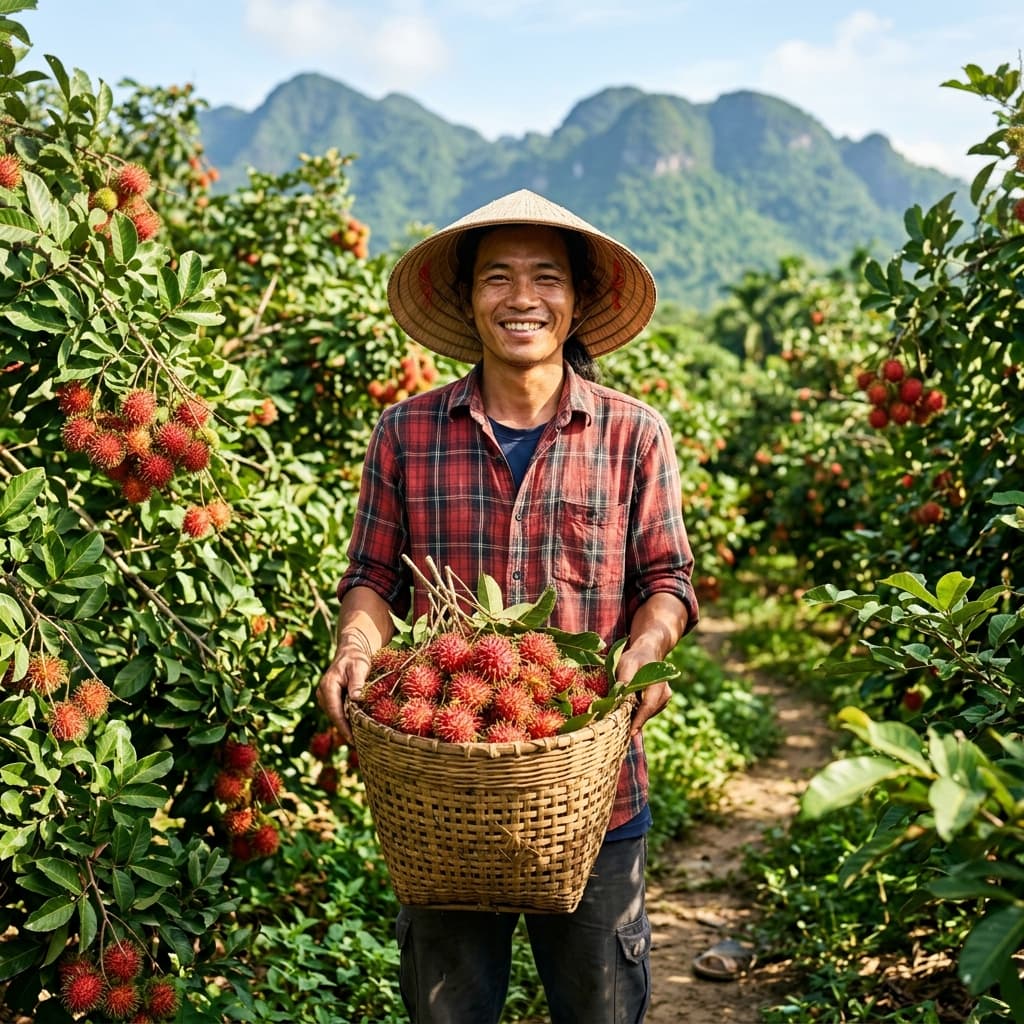 Nông dân Việt Nam thu hoạch nông sản